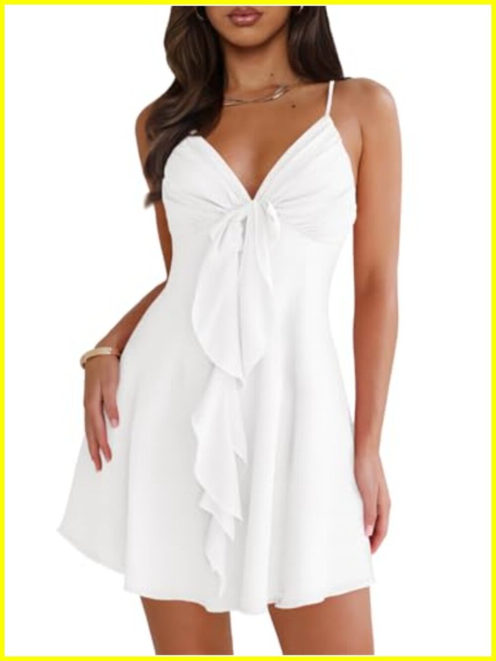 Women's Sleeveless V-Neck Mini Sundress Sexy Flowy Casual Summer Dress